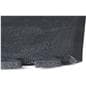 Interlocking foam mats exhibiting the layering of foam, vinyl finish, and beveled edge of one square