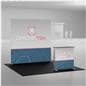 Trade show floor tiles being utilized in a trade show space