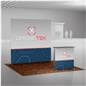Trade show booth flooring being utilized in a trade show space