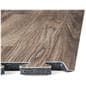Trade show booth flooring exhibiting the layering of foam, vinyl finish, and beveled edge of one square