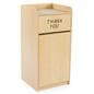Fast Food Trash Can Has a Swing Door For Garbage
