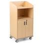 Modern Floor Lectern on Wheels in maple