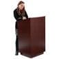 Locking Hostess Station Has One Large Open Shelf