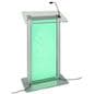 Custom LED clear acrylic lectern with power cord attachments