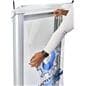 Frosted acrylic light up podium with logo and aluminum poles