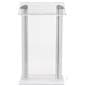 Backside of the clear acrylic podium with spacious top surface