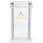 Rear view of the recycled acrylic podium