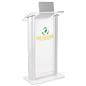 Custom graphic plexiglass podium made with recycled acrylic