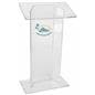 Custom Graphic Lucite Lectern, Ships Fully Assembled