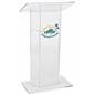 Custom Graphic Lucite Lectern, Weighs 42 lbs