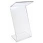 Side profile of clear acrylic Z shape podium 