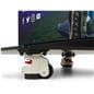 Digital advertising display with rolling caster wheels with levelers and stoppers