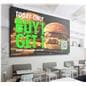 3x3 video wall being utilized in a restaurant environment showcasing a meal deal graphic advertisement