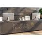 Counter brochure holder with clear design for maximum visibility