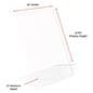 Flat pack literature holder dimensions: 10 inches wide, 12.75 inches display height, with a 2-inch platform depth