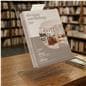 Flat back literature holder on a countertop in a library setting