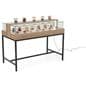 Dispensary display case with black matte steel base