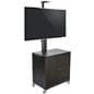 Floor Standing TV Cart With Power Management, Anodized Steel