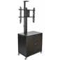 Floor Standing TV Cart With Power Management, Black Finish