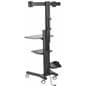 Multi-Monitor Standing Computer Cart, Wheeled Base