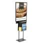 Black Sign Stand with Sweepstakes Box for Floor Display