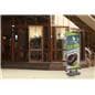 Outdoor vertical banner stand with 33 x 79 polyester mesh poster