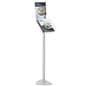 Lobby magazine and sign stand with silver base