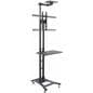 Height Adjustable Black Teleconferencing TV Stand