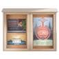 Outdoor enclosed bulletin board with showcasing community and public service announcements 