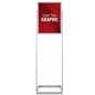 Silver 18" x 24" poster display stand with 2 non-glare PVC lenses with backer