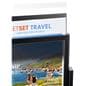 Poster stand with top loading design