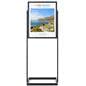 Poster stand with flexible protective lenses