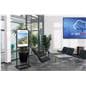 Poster stand with black aluminum construction