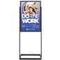 Poster display stand with top loading design