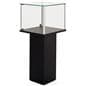 Pedestal showcase with full-view glass for 360-degree visibility 