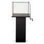 Pedestal showcase with hinged door for easy access to your displayed items