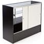 Black Melamine Showcase Includes Base Cabinet For Additional Storage