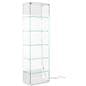 Glass curio cabinet with fixed shelves