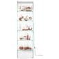 Glass curio cabinet features glass shelves with 44 lb weight capacity