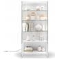 White display cabinet with glass doors and storage area