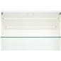 White display cabinet with glass doors and LED lighting