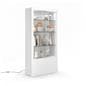 White display cabinet with glass doors LED lighting