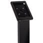 Black rotating standing iPad floor kiosk with dual locking enclosure
