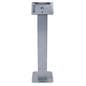 Silver rotating standing iPad floor kiosk with dual locking enclosure