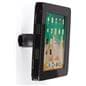 Black locking wall mount iPad enclosure with powder-coated glossy finish