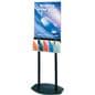 Floor standing poster stand with brochure pockets