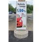 16" x 72" Gray Permanent Banner Stand Sustains up to 60MPH Winds