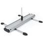 Wide outdoor double-sided banner stand with support legs