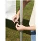 In-ground banner frame with bungee cords included