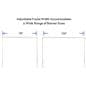 Diagram showing an adjustable banner frame at two different widths. The frame on the left measures 78 inches wide and the frame on the right measures 126 inches wide, illustrating that the frame accommodates a wide range of banner sizes.